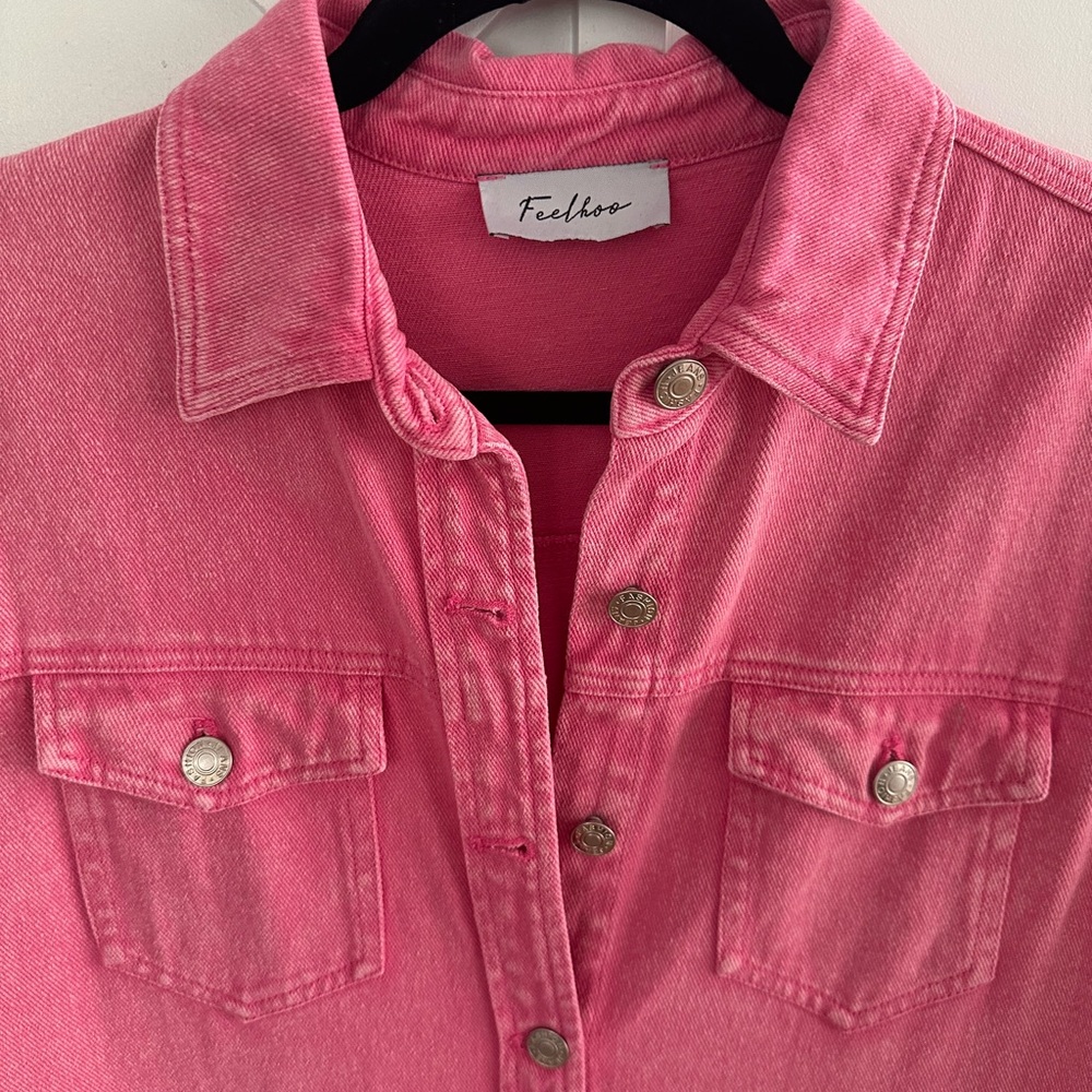 Denim dress washed pink
